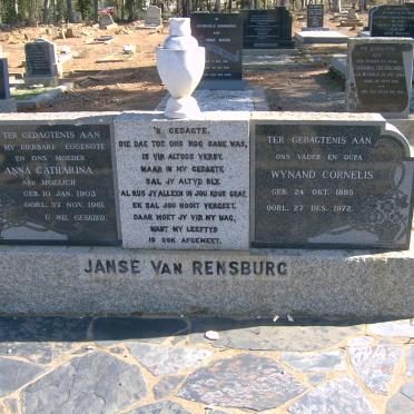RENSBURG Wynand Cornelis, Janse van 1895-1972 &amp; Anna Catharina MOELICH 1903-1961