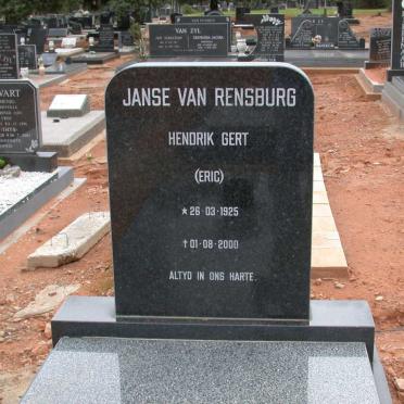 RENSBURG Hendrik Gert, Janse van 1925-2000