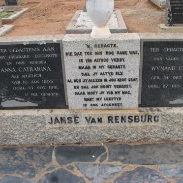 RENSBURG Wynand Cornelis, Janse van 1895-1972 &amp; Anna Catharina MOELICH 1903-1961