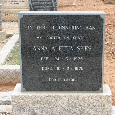 SPIES Anna Aletta 1925-1971