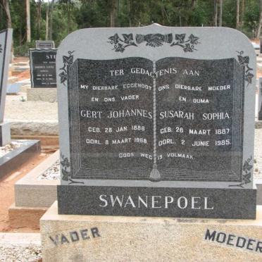 SWANEPOEL Gert Johannes 1888-1968 &amp; Susarah Sophia 1887-1985