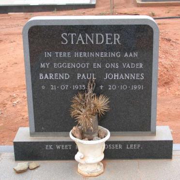 STANDER Barend Paul Johannes 1935-1991