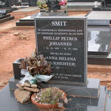 SMIT Phillip Petrus Johannes 1924-1996 &amp; Anna Helena BURMEISTER 1937-