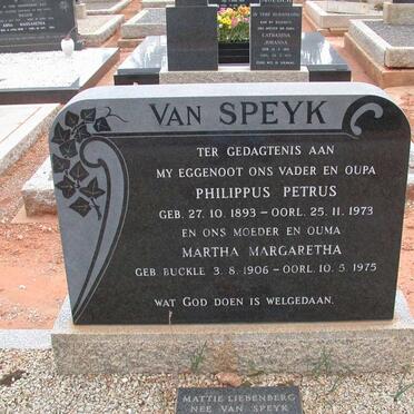 SPEYK Philippus Petrus, van 1893-1973 &amp; Martha Margaretha 1906-1975