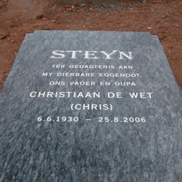 STEYN Christiaan De Wet 1930-2006