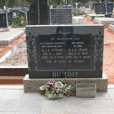 TOIT A.J.S., du 1907-1979 &amp; S.J.C. 1909-2002
