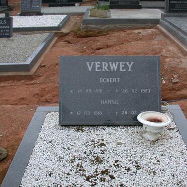 VERWEY Ockert 1910-1993 &amp; Hannie 1918-19??
