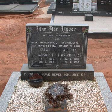 VYVER Izak, van der 1906-1989 &amp; Aletta VICTOR 1909-1993