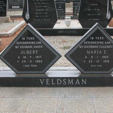 VELDSMAN Albert 1917-1984 &amp; Maria E. 1925-1976