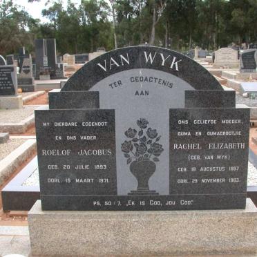 WYK Roelof Jacobus, van 1893-1971 &amp; Rachel Elizabeth VAN WYK 1897-1983