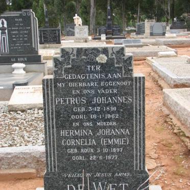 WET Petrus Johannes, de 1891-1962 &amp; Hermina Johanna Cornelia ROUX 1897-1977