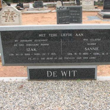 WIT Izak, de 1889-1971 &amp; Sannie 1893-1990