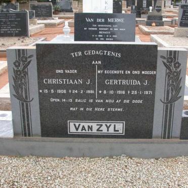 ZYL Christiaan J., van 1906-1981 &amp; Gertruida J. 1916-1971
