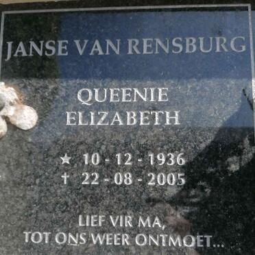 RENSBURG Queenie Elizabeth, Janse van 1936-2005
