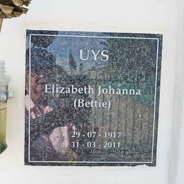 UYS Elizabeth Johanna 1917-2011