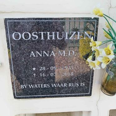 OOSTHUIZEN Anna M.D. 1925-2018