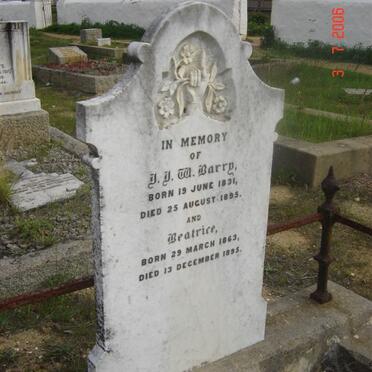 BARRY J.J.W. 1831-1895 &amp; Beatrice 1863-1935