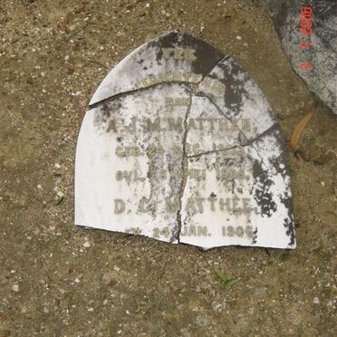 MATTHEE A.J.M. 18?3-1905, MATTHEE D.C. 1906