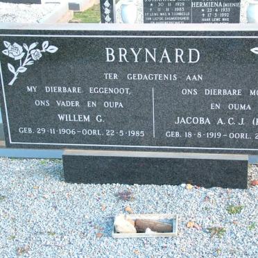 BRYNARD Willem G. 1906-1985 &amp; Jacoba A.C.J. 1919-1994