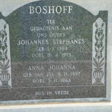 BOSHOFF Johannes Stephanus 1898-1973 &amp; Anna Johanna VAN ZYL 1897-1964