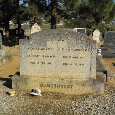 BADENHORST M.N.M.G. 1862-1939 &amp; B.L. SWART 1870-1951