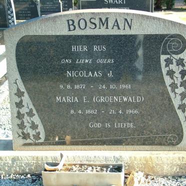 BOSMAN Nicolaas J. 1877-1961 &amp; Maria E. GROENEWALD 1882-1966