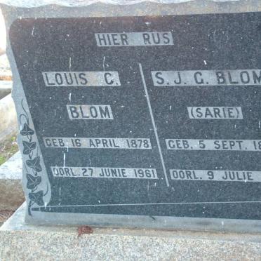 BLOM Louis C. 1878-1961 &amp; S.J.G. 1887-1957