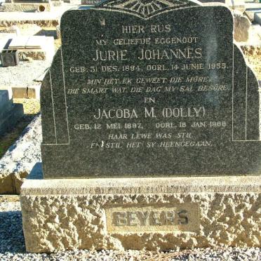 BEYERS Jurie Johannes 1894-1955 &amp; Jacoba M. 1897-1968