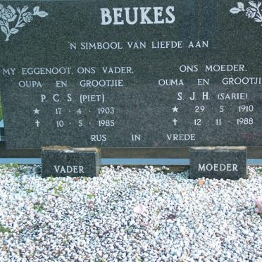 BEUKES P.C.S. 1903-1985 &amp; S.J.H. 1910-1988