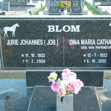 BLOM Jurie Johannes 1922-2009 &amp; Dina Maria Catharina VAN PAPENDORP 1922-2005