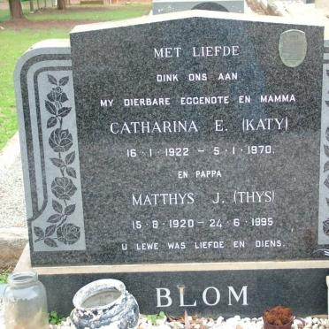 BLOM Matthys J. 1920-1995 &amp; Catharina E. 1922-1970