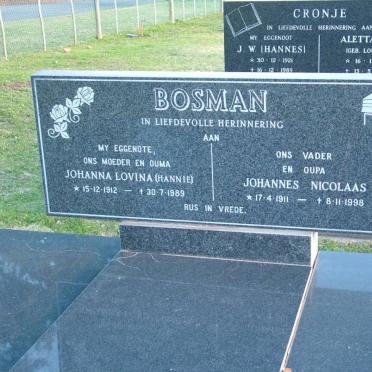 BOSMAN Johannes Nicolaas 1911-1998 &amp; Johanna Lovina 1912-1989