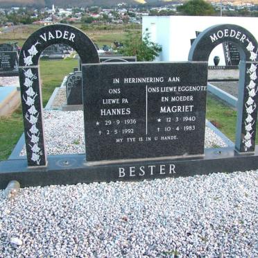 BESTER Hannes 1936-1992 &amp; Magriet 1940-1983