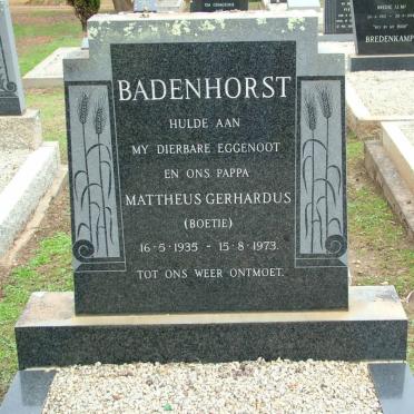 BADENHORST Mattheus Gerhardus 1935-1973