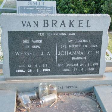 BRAKEL Wessel J.A., van 1919-1989 &amp; Johanna C.H. JORDAAN 1912-1986