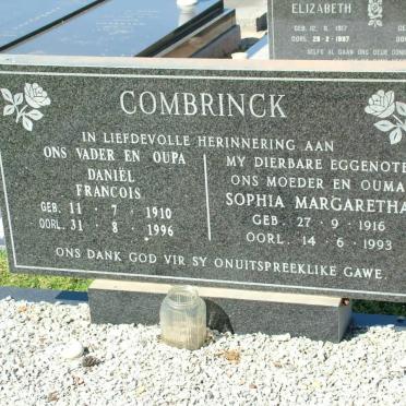 COMBRINCK Daniël Francois 1910-1996 &amp; Sophia Margaretha 1916-1993