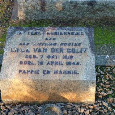 COLFF Lilla, van der 1913-1942