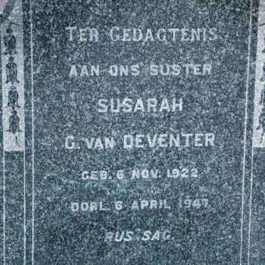 DEVENTER Susarah C., van 1922-1947