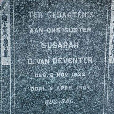 DEVENTER Susarah C., van 1922-1947