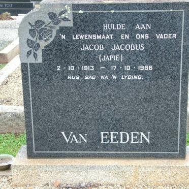 EEDEN Jacob Jacobus, van 1913-1966