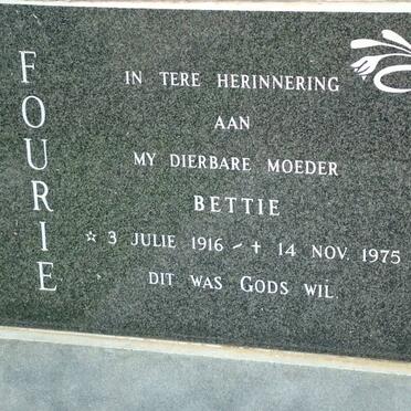 FOURIE Bettie 1916-1975
