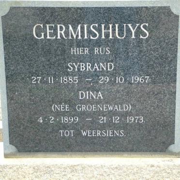 GERMISHUYS Sybrand 1885-1967 &amp; Dina GROENEWALD 1899-1973