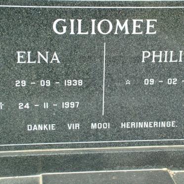 GILIOMEE Philip 1930- &amp; Elna 1938-1997