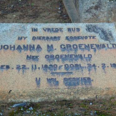 GROENEWALD Johanna M. nee GROENEWALD 1890-1947