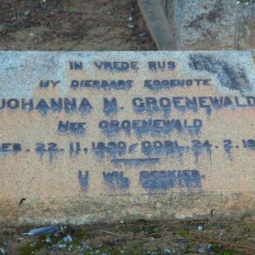GROENEWALD Johanna M. nee GROENEWALD 1890-1947