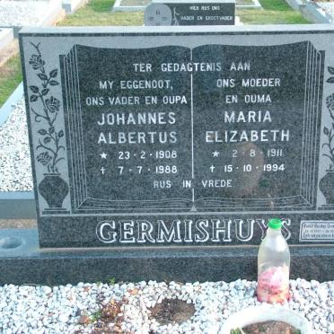 GERMISHUYS Johannes Albertus 1908-1988 &amp; Maria Elizabeth 1911-1994 :: GERMISHUYS Daniel Jacobus 1937-2009