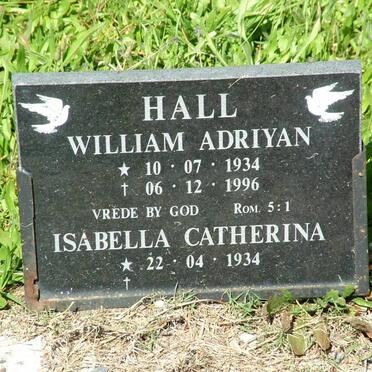 HALL William Adriyan 1934-1996 &amp; Isabella Catherina 1934-