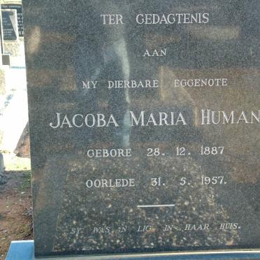 HUMAN Jacoba Maria 1887-1957