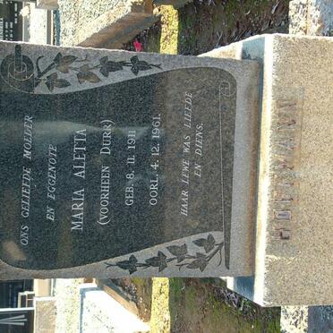 HOFFMANN Maria Aletta nee DURR 1911-1961