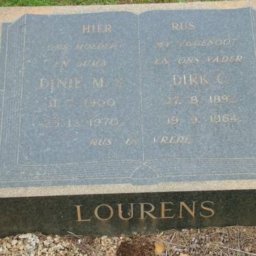 LOURENS Dirk C. 1892-1964 &amp; Dinie M.S. 1900-1970